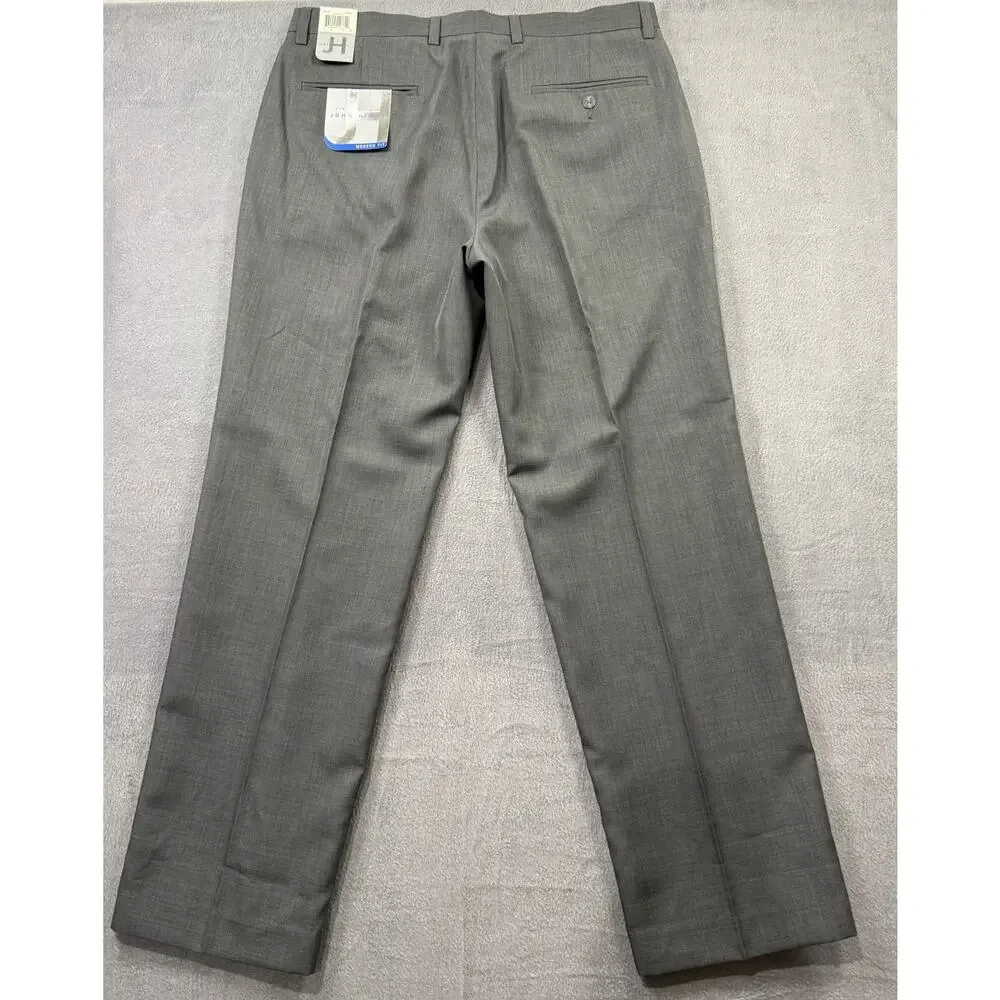 NWT John Henry Modern Fit Dress Pants Slacks Charcoal Gray Size 34x30‎